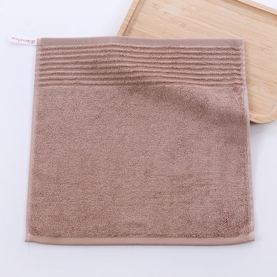 Soft Absorbent Face Towel Set 4 Pack, Wenini 13.77x13.77in Polyester Facial Towels Quick Dry Non-Fade, Washcloth for Face Bath Hair Wipe with Fine Workmanship, Brown