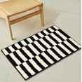 thumbnail image 1 of Soft Absorbent Microfiber Bathroom Rugs 20" x 32" Non-Slip Backing Fluffy Machine Washable Bath Mats Beige Black Striped Pattern Decor, 1 of 6