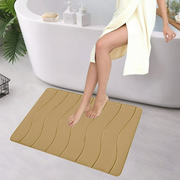 Soft Absorbent Non-Slip Microfiber Bath Mat for Shower Tub Kitchen Laundry Room Machine Washable Floor Rug