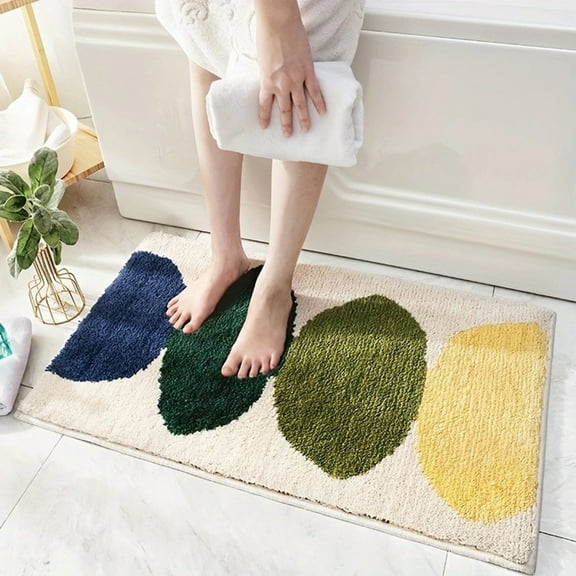 Soft Absorbent Non-slip Bathroom Carpet Mat, Toilet Door Mat for Bathroom & Entrance, Thick Plush Floor Mat with Dots Anti-slip Bottom for Tiles & Hardwood Floors, Indoor Decoration Rug