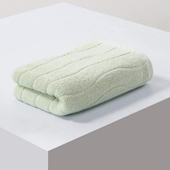 Soft Absorbent Polyester Towel | Thickened Face & Body Towel for Bathroom, Spa & Gym | 75x35 cm Gray, Yellow, White, Green | 1-Piece Household Towel