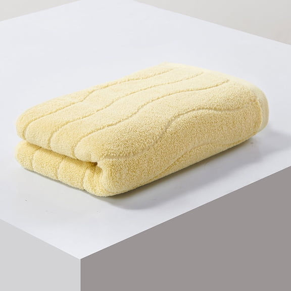 Soft Absorbent Polyester Towel | Thickened Face & Body Towel for Bathroom, Spa & Gym | 75x35 cm Gray, Yellow, White, Green | 1-Piece Household Towel