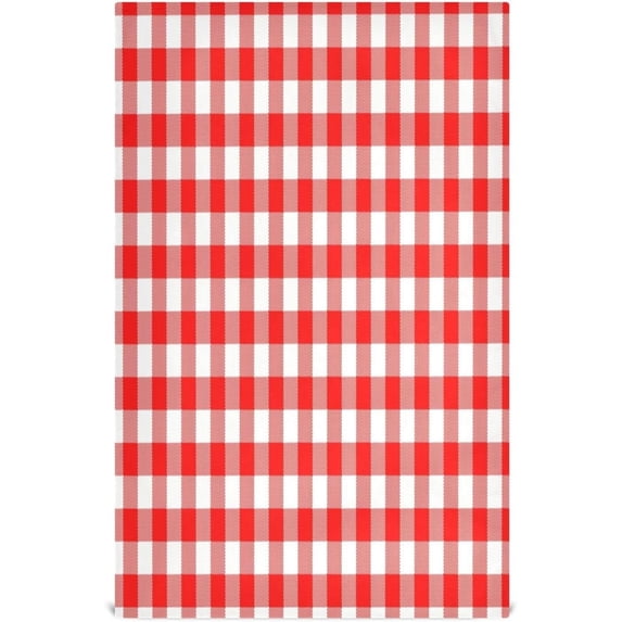 Soft Absorbent Reusable Kitchen Towels, Set of 1|28x18 in, Red Buffalo Plaid Checkered Dining Kitchen Living Room Tea Towels Dish Towels Decorative Towels Washcloth Gift