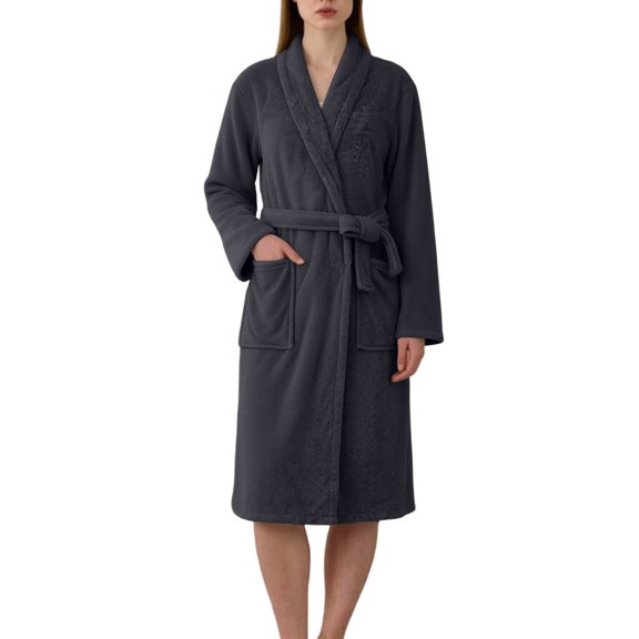 Soft & Absorbent Towel Robe, 100% Cotton Turkish Terry Cloth Kimono Bathrobes for Women