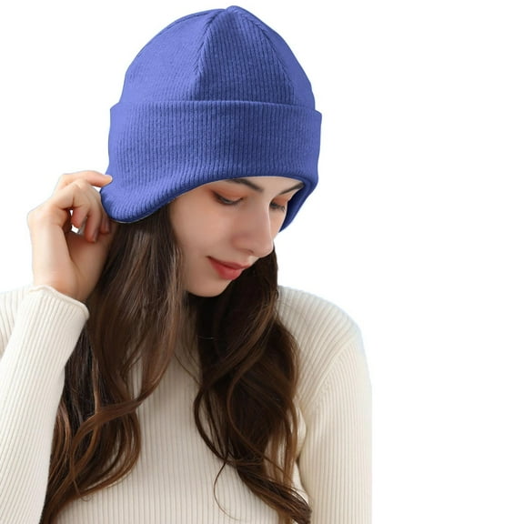 Soft Acrylic Winter Beanie for Men and Women Unisex Earflap Knit Hat Warm Thermal Skull Cap for Cold Weather Outdoor Activities