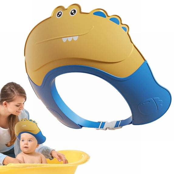 Soft Adjustable Cartoon Shower Cap Visor Shield Bathing Hat For Small With Eye Ear Protection