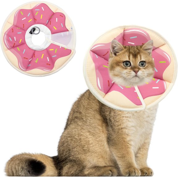 Soft Adjustable Cat Cone Collar, Comfortable Recovery Collar for Cats After Surgery