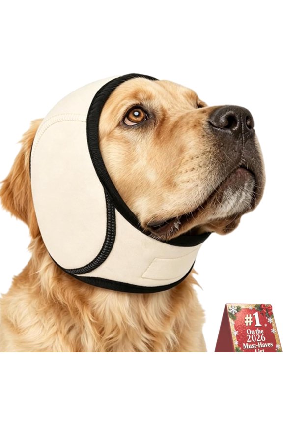 Soft Adjustable Noise Canceling Dog Calming Ear Muffs Anti Shake Cover for Bath Grooming Thunder Fireworks Vacuum (Gray, L)