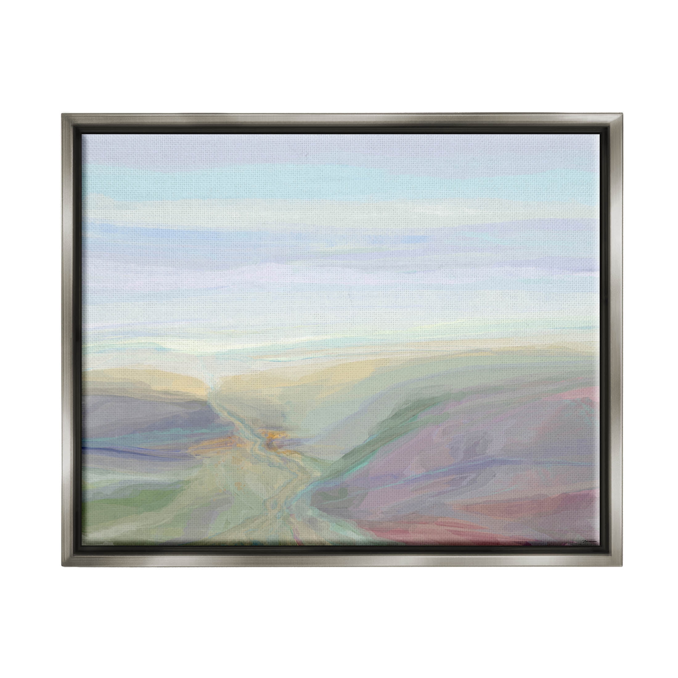 Soft Aerial View Nature Scenery Abstract Graphic Art Luster Gray Framed Art Print Wall Art