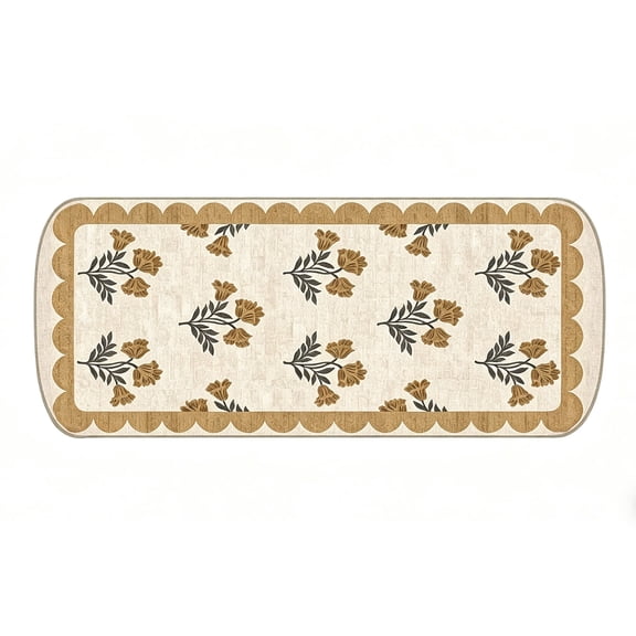 Soft And Dense Area Rug For Living Room And Bedroom With Floral Print Design In Polyester For Home