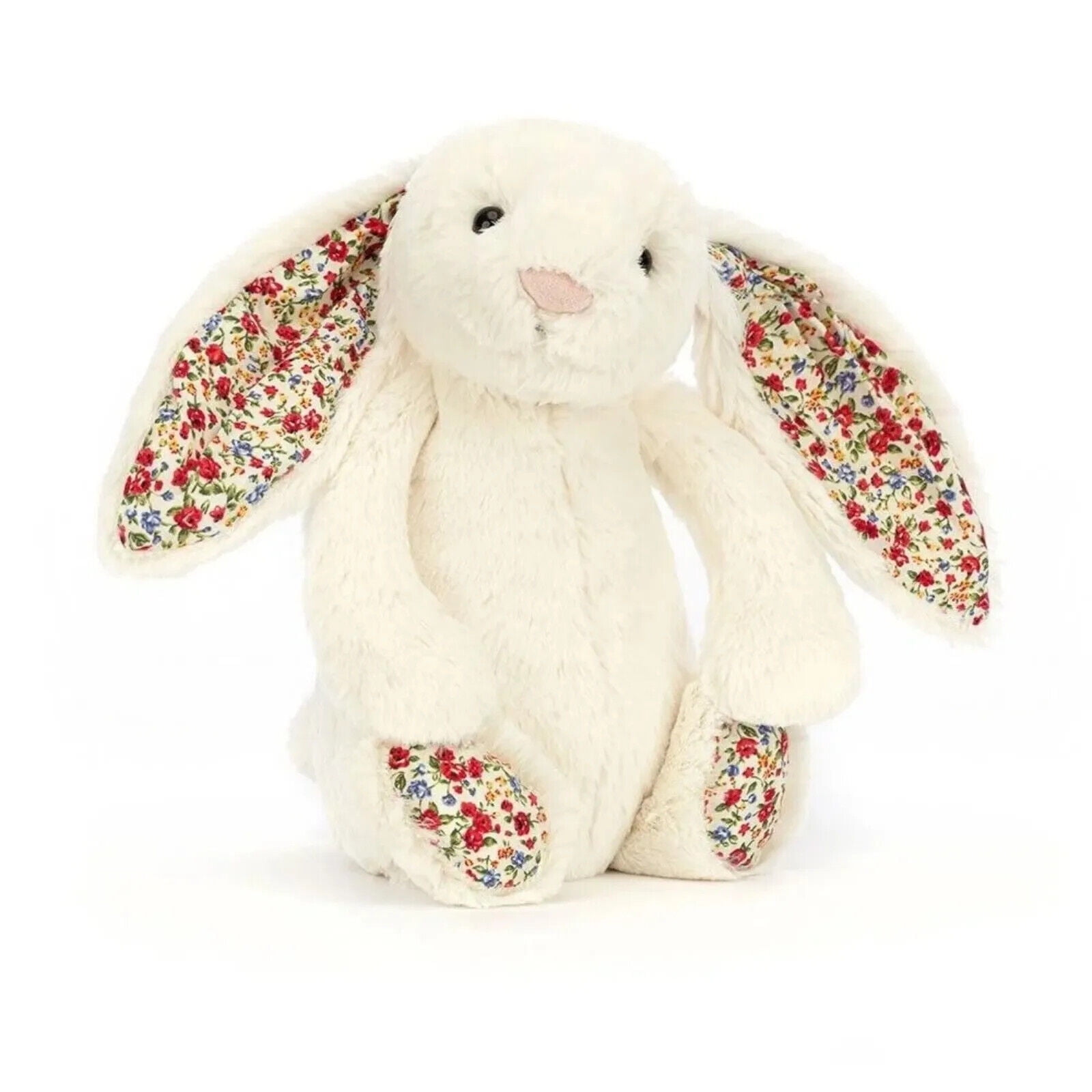 Soft And Soothing Plush Toys Fun Gift Idea White Floral Cloth Long Eared Rabbit Plush Doll Soothing Toy