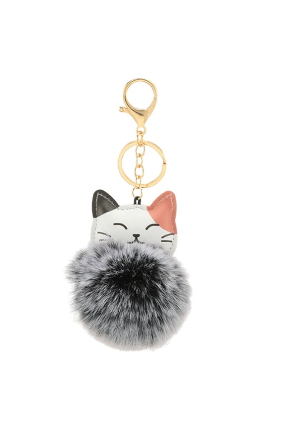 Soft Animal Hairball Keychain Bag Charm Chic Key Chain Beautiful Hairball Pendant Keychain Charm for Fashion Enthusiasts