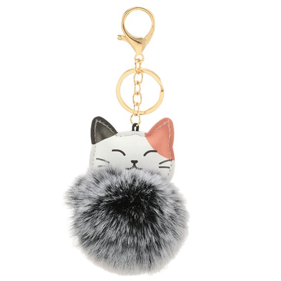 Soft Animal Hairball Keychain Bag Charm Chic Key Chain Beautiful Hairball Pendant Keychain Charm for Fashion Enthusiasts