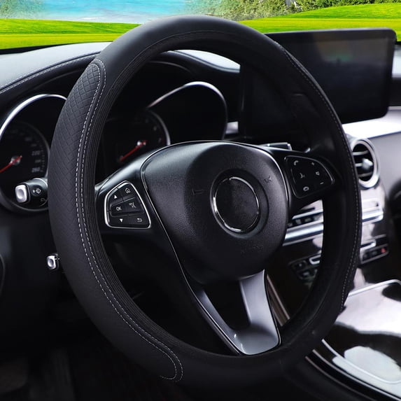 Soft Anti-Slip Steering Wheel Wrap for Cars, Universal Fit for Standard Size Wheels (14.56 - 15 Inches Diameter), All Seasons Use