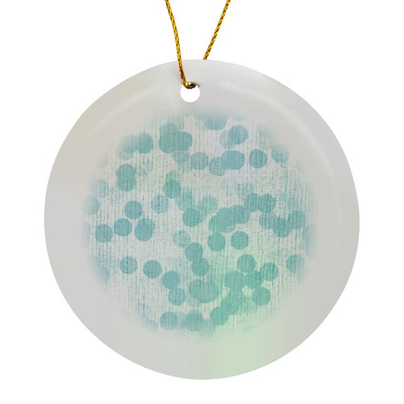 3drose, Soft Aqua Dots, Circle Porcelain Ornament