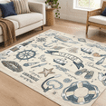 Soft Area Rugs 5x7 Persian-inspired Washable Rug Nautical Beige ...