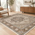Soft Area Rugs 8x10 Persian-inspired Washable Rug Brown - Walmart.com