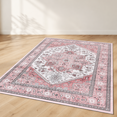 Soft Area Rugs 8x10 Persian-inspired Washable Rug Pink - Walmart.com