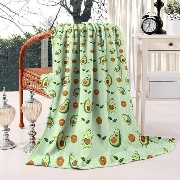 Soft Avocado Blanket for Kids Thanksgiving Gift Boy Couch Room Kawaii Flannel Throw Blanket Decor for Girls 50*60 Inches Christmas Gift for Mom Girlfriend