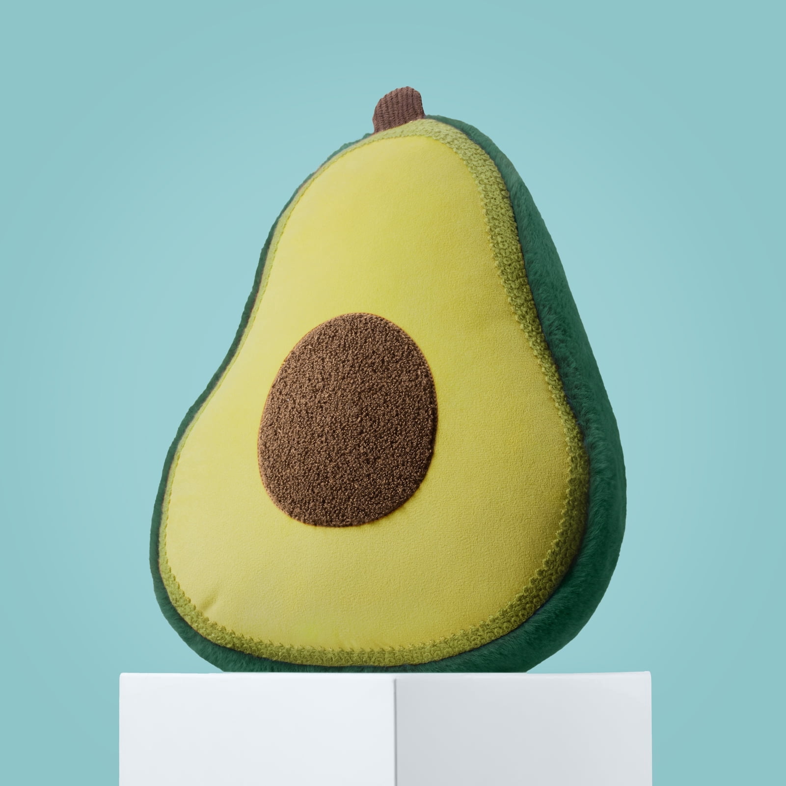 Phantoscope Soft Avocado Shaped Throw Pillow, 3D Fruit Decorative Plump Cushion for Kids Room, Nursery, Couch & Bed, 15.5-Inch Green, 1-Pack