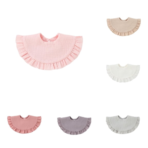 Soft Baby Bib with Delicate Lace Detailing Gentle Water Absorbent Cloth for and Toddlers Comfortable Everyday Bib Baby Items Silicone Babies Clothes Bib for Baby Gender Neutral Bibs Neutral