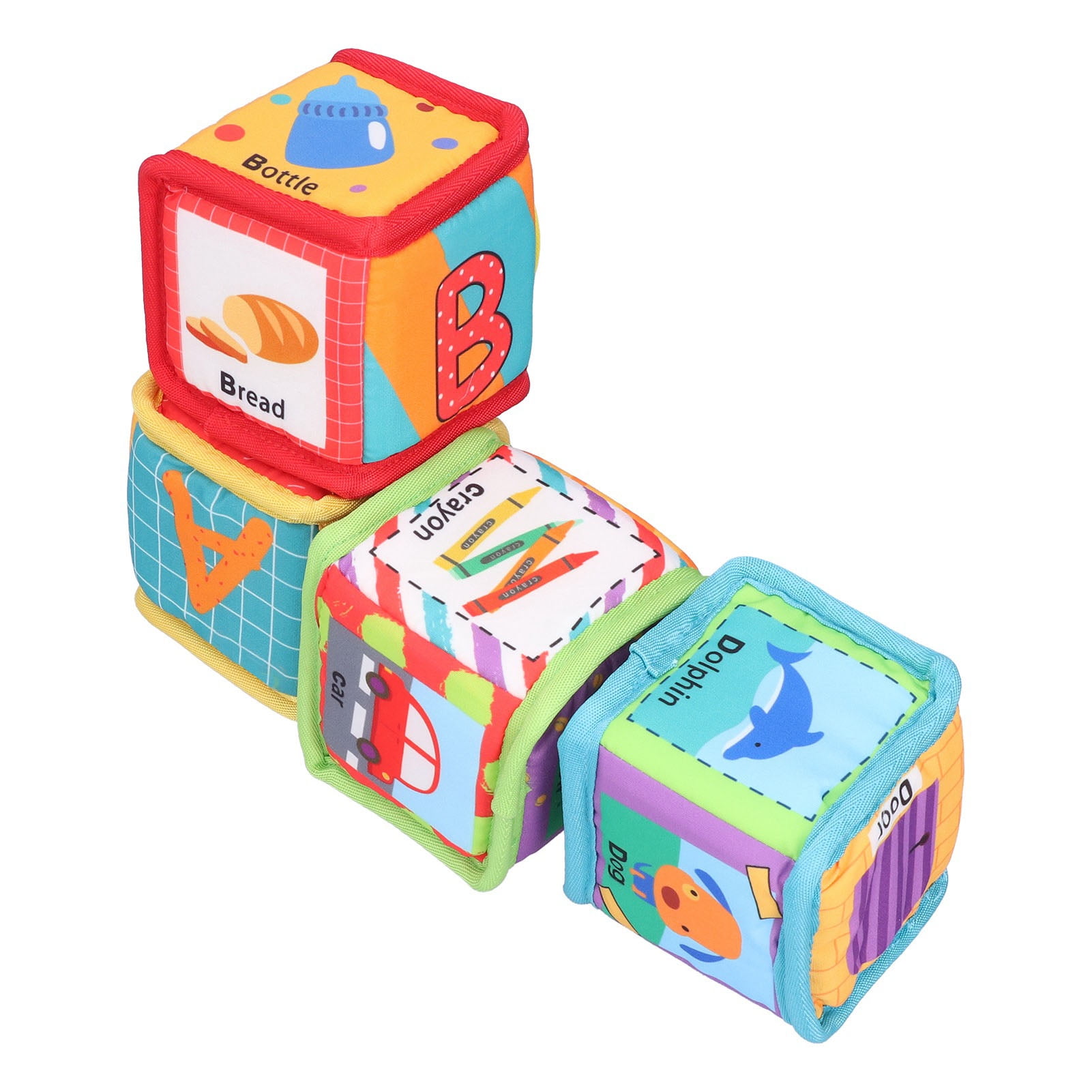 Soft Baby Blocks Cute Cartoon Pattern Soft Fabric Building Blocks Early ...