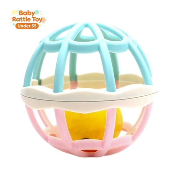 Soft Baby Hand Grasp Ball Rattle Toy, Infant Tactile Sensory Teething Ball for Newborns 0-12 Months, Baby Rattles Toys for 0-6 Months Early Developmental Tummy Time Parent-Child Interactive Baby Gift
