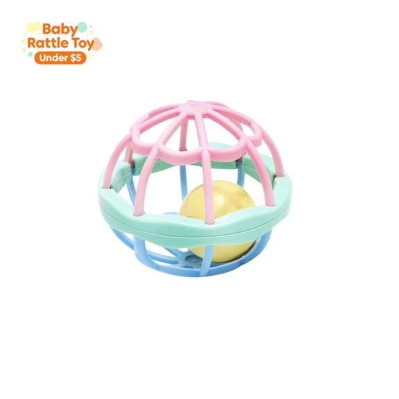 Soft Baby Hand Grasp Rattle Ball, Infant Sensory Teething Toy for Newborns 0-12 Months Boys Girls, Baby Rattles Toys for 0-6 Months Early Developmental Parent-Child Interactive Baby Birthday Gift