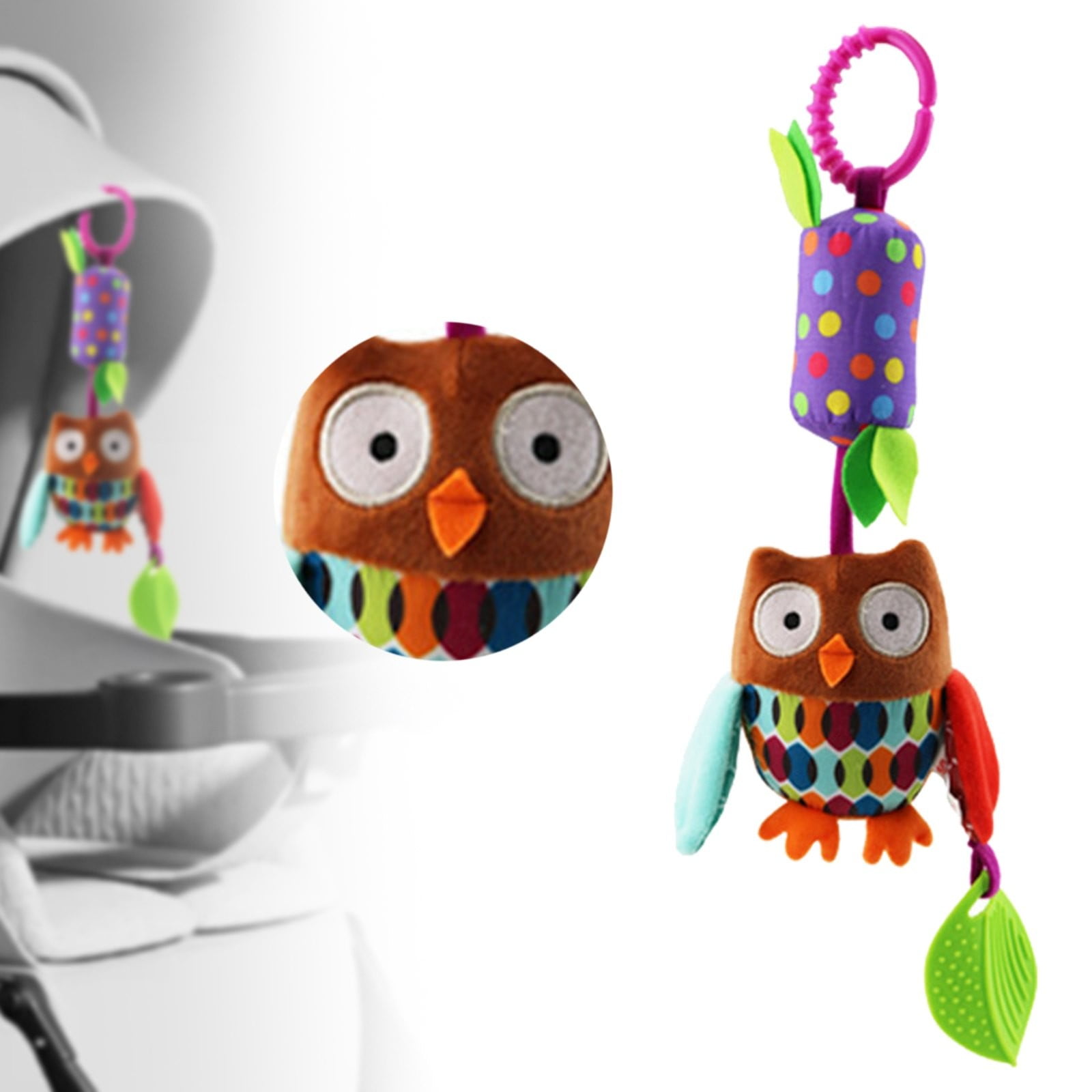 Soft Baby Hanging Rattle Toy Baby Toys For 1 To 7 Animal Ring Plush