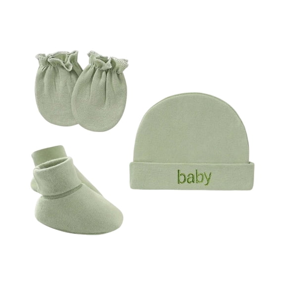 Soft Baby Hat with Scratch Mittens and Booties Set â 4-Piece Gentle Stretch Fit for Newborns, Breathable Fabric, Delicate Skin Protection for Boy & Girl