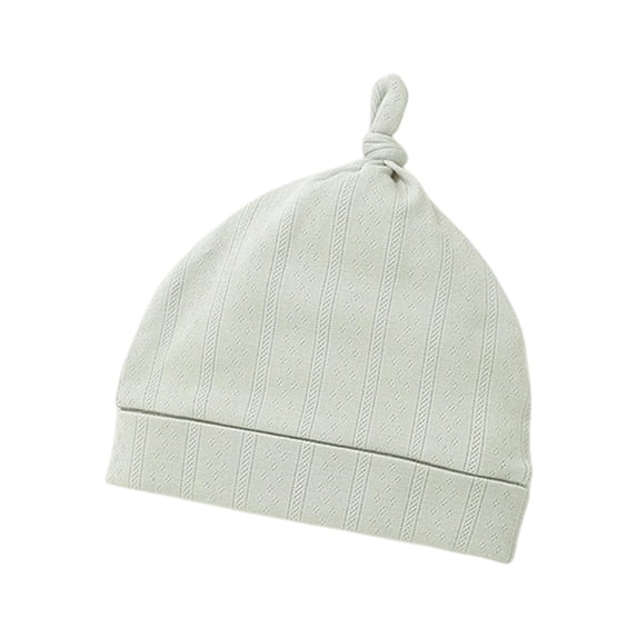 Kids Hats & Caps Giftable Soft Baby Knot Hat for Everyday Casual Wear Ideal Cap with Adjustable Fit for Boys Girls, Light Green, 0-3 Months