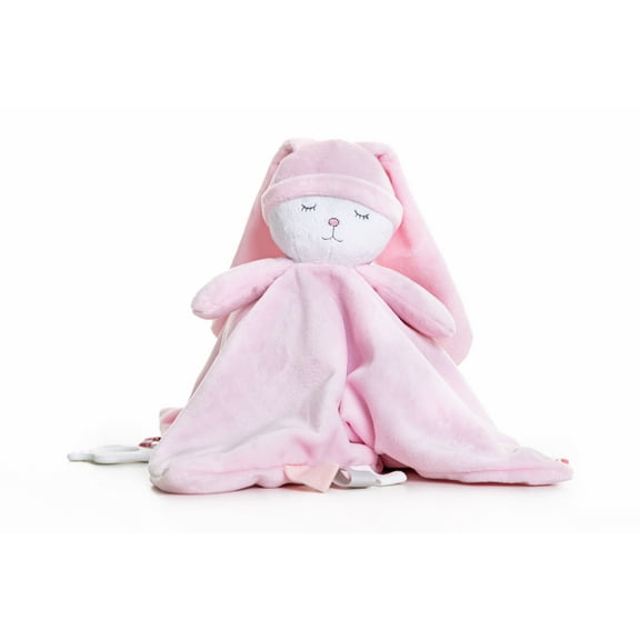 Soft Baby Lovey Security Blanket, Boy and Girl Infant Teether Toy Tags, Baby Snuggle Toy Plush Cat Stuffed Animal Baby Gifts for Girls and Boys Newborn Soothing Toy