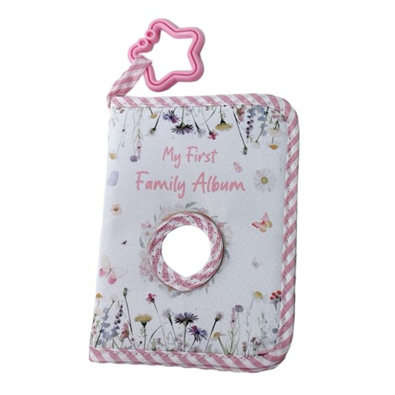 Soft Baby Photo Album with Safe Mirror Holds 17 Pictures for Proof Fabric