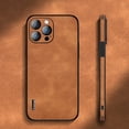 thumbnail image 1 of Soft Back Case for iPhone 14 Pro Max,Allytech Slim PU Leather Shockproof Rubber with Tempered Glass Camera Lens Protector Cover for iPhone 14 Pro Max,Khaki, 1 of 5