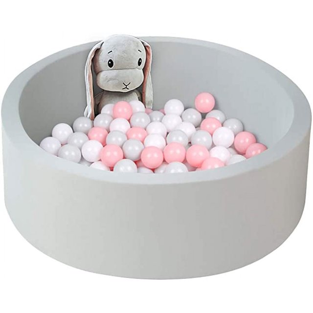 Soft Ball Pit for Toddler, 35" x 12" Foam Ball Pit with Removable Cover