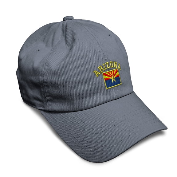 Soft Baseball Cap Arizona State Flag Letters Embroidery United States Twill Cotton Embroidered Dad Hats for Men & Women Dark Grey Design Only