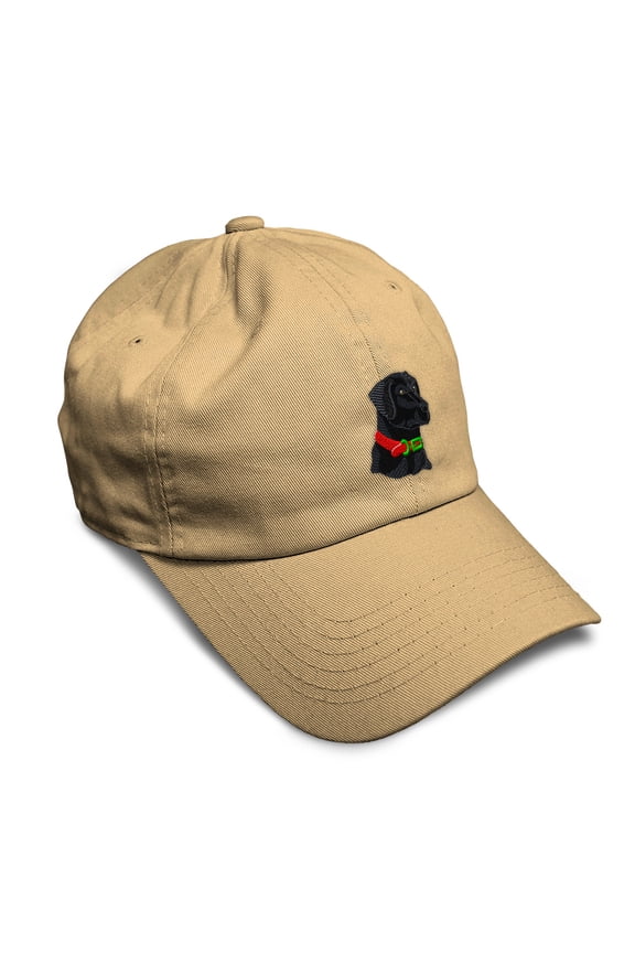 Soft Baseball Cap Black Lab Head Embroidery Dogs Black Lab Twill Cotton Dragon Fly Dad Hats for Men & Women Khaki Design Only