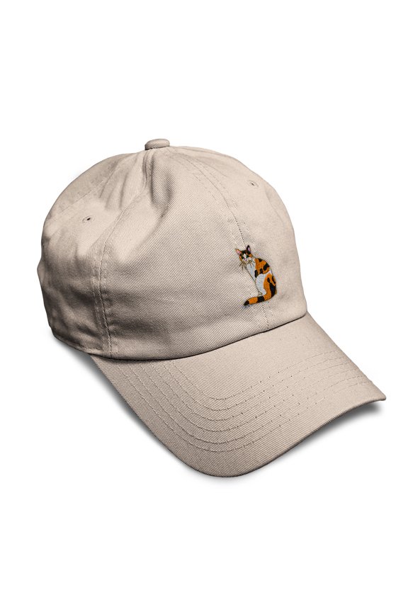 Soft Baseball Cap Calico Cat B Embroidery Cats Calico Twill Cotton Parrot Dad Hats for Men & Women Stone Design Only
