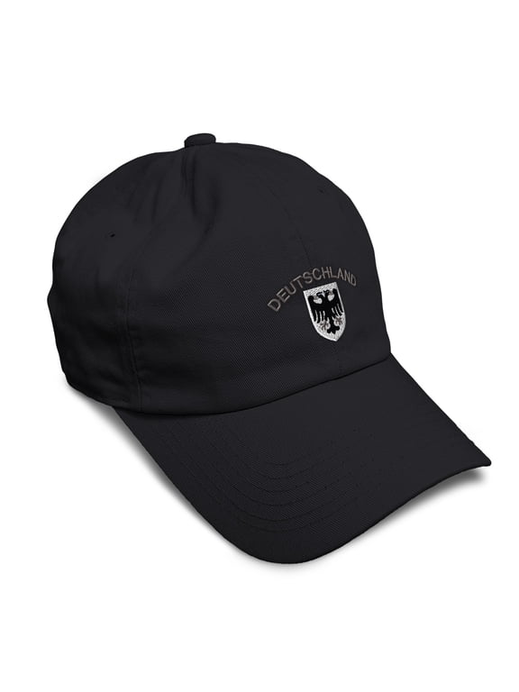 Soft Baseball Cap Deutschland Old German Eagle Emblem Embroidered Twill Cotton World Cup Soccer Dad Hats for Men & Women Black Design Only