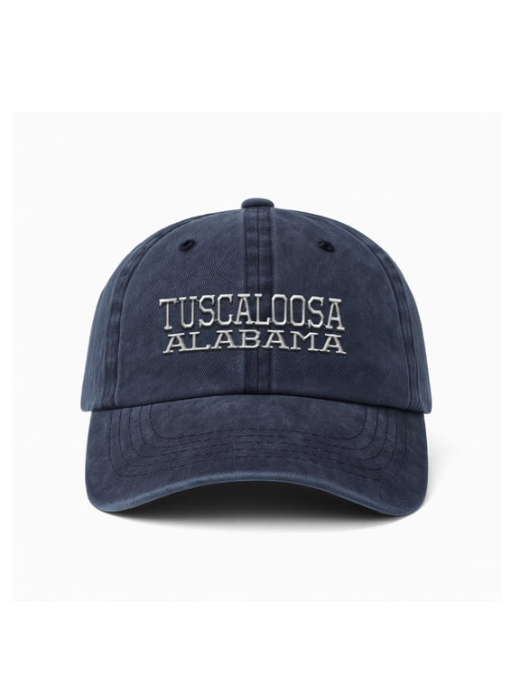 Soft Baseball Cap Embroidered Dad Hat Alabama Tuscaloosa Usa State Embroidery Vintage Hats Washed Baseball Cap Cotton Navy Design Only