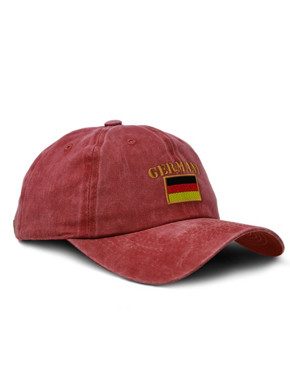 Soft Baseball Cap Embroidered Dad Hat Germany Flag Vintage Hats Washed Baseball Cap Cotton Red Design Only