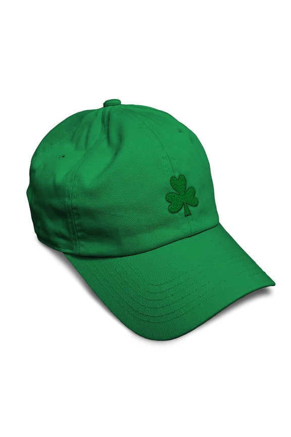 Soft Baseball Cap Shamrock Embroidery St Patrick's Day Green Shamrock Twill Cotton Celtic Clover Dad Hats for Men & Women Kelly Green Design Only