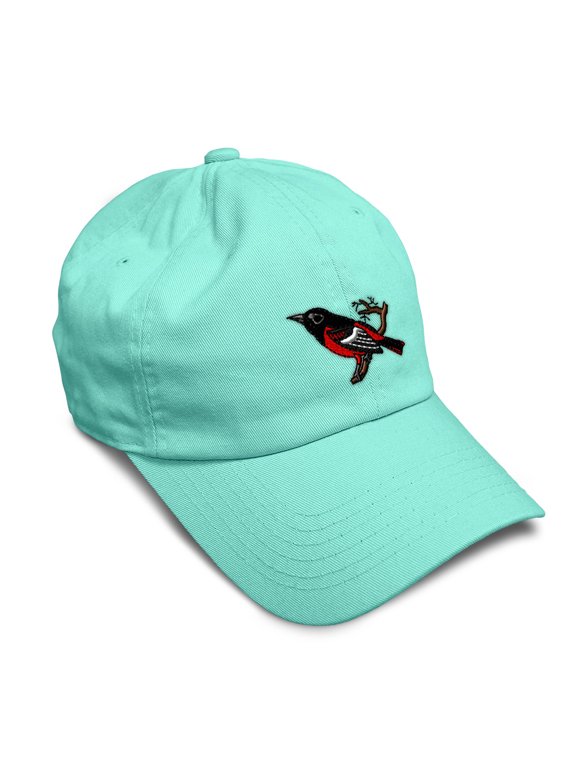 Soft Baseball Hat Embroidered Dad Hat Animal Bird Wildlife Baltimore Oriole Men & Ladies Baseball Cap Cotton Mint Design Only