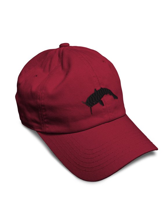 Soft Baseball Hat Embroidered Dad Hat Catfish B Embroidery Men & Ladies Baseball Cap Cotton Burgundy Design Only