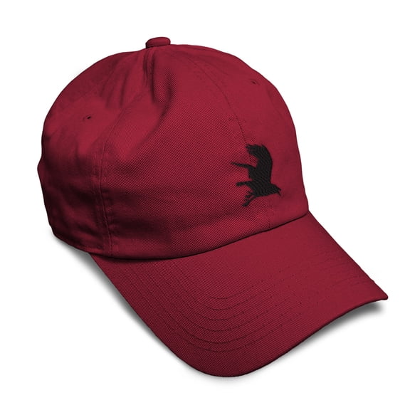 Soft Baseball Hat Embroidered Dad Hat Crow B Embroidery Men & Ladies Baseball Cap Cotton Burgundy Design Only