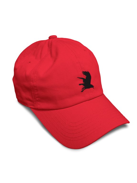 Soft Baseball Hat Embroidered Dad Hat Crow B Embroidery Men & Ladies Baseball Cap Cotton Red Design Only