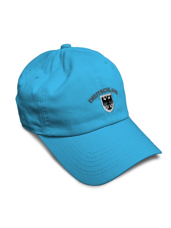 Soft Baseball Hat Embroidered Dad Hat Deutschland Black German Eagle Embroidery Men & Ladies Baseball Cap Cotton Aqua Design Only