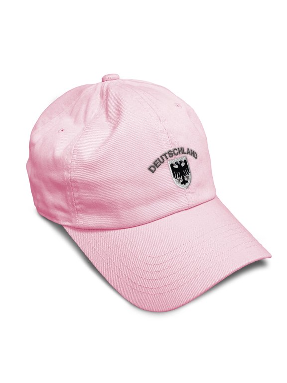 Soft Baseball Hat Embroidered Dad Hat Deutschland Black German Eagle Embroidery Men & Ladies Baseball Cap Cotton Soft Pink Design Only