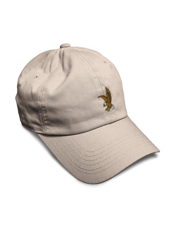 Soft Baseball Hat Embroidered Dad Hat Eagle in Flight Embroidery Men & Ladies Baseball Cap Cotton Stone Design Only