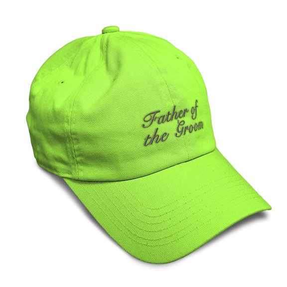 Soft Baseball Hat Embroidered Dad Hat Father of The Groom A Embroidery Men & Ladies Baseball Cap Cotton Lime Design Only